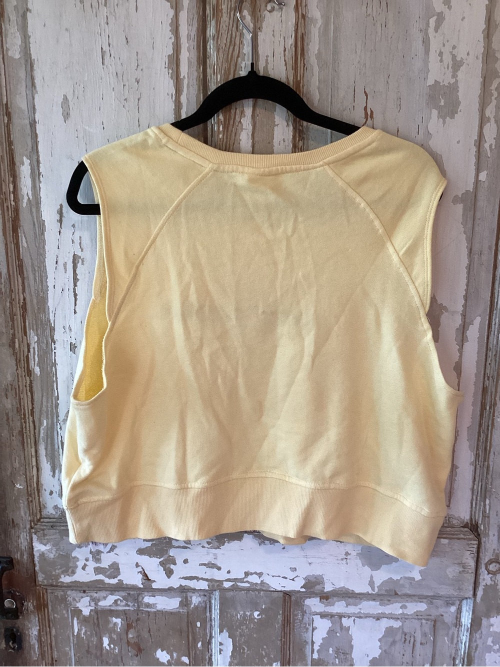 Disney Pale Yellow Ice Cream Mickey Crop Crewneck Sleeveless Sweatshirt Top -1X - Picture 4 of 10